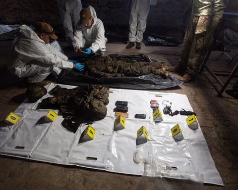 Ukrainian soldier identification work in Donetsk Oblast during Russia's military operation in Ukraine July 2026