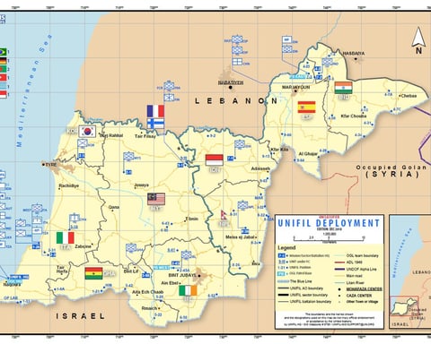 UNIFIL United Nations peacekeeping vehicles deployed in southern Lebanon