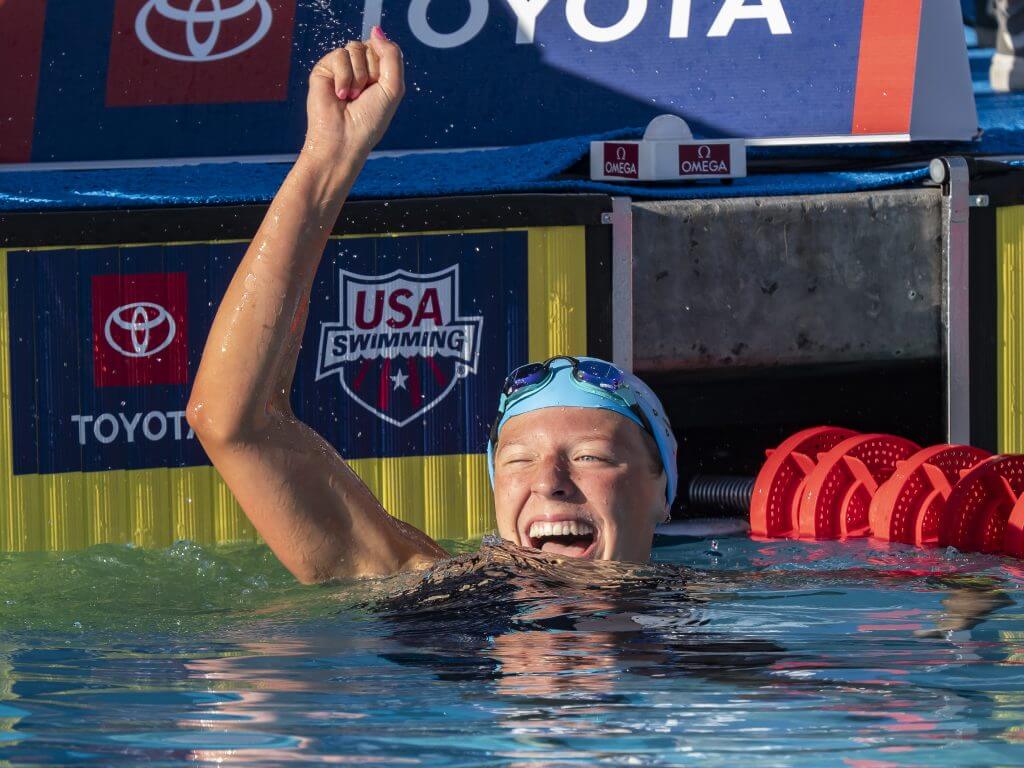 Competition action on Day 2 at the 2026 Toyota US National Championships at William Woollett Aquatics Center Irvine California