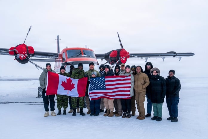 US Navy personnel conduct Arctic submarine military operations Operation ICE CAMP 2026 Prudhoe Bay Alaska