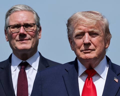 US President Donald Trump and British Prime Minister Keir Starmer at the G7 summit, whose trade discussions led to the December 2025 UK-US pharmaceutical deal