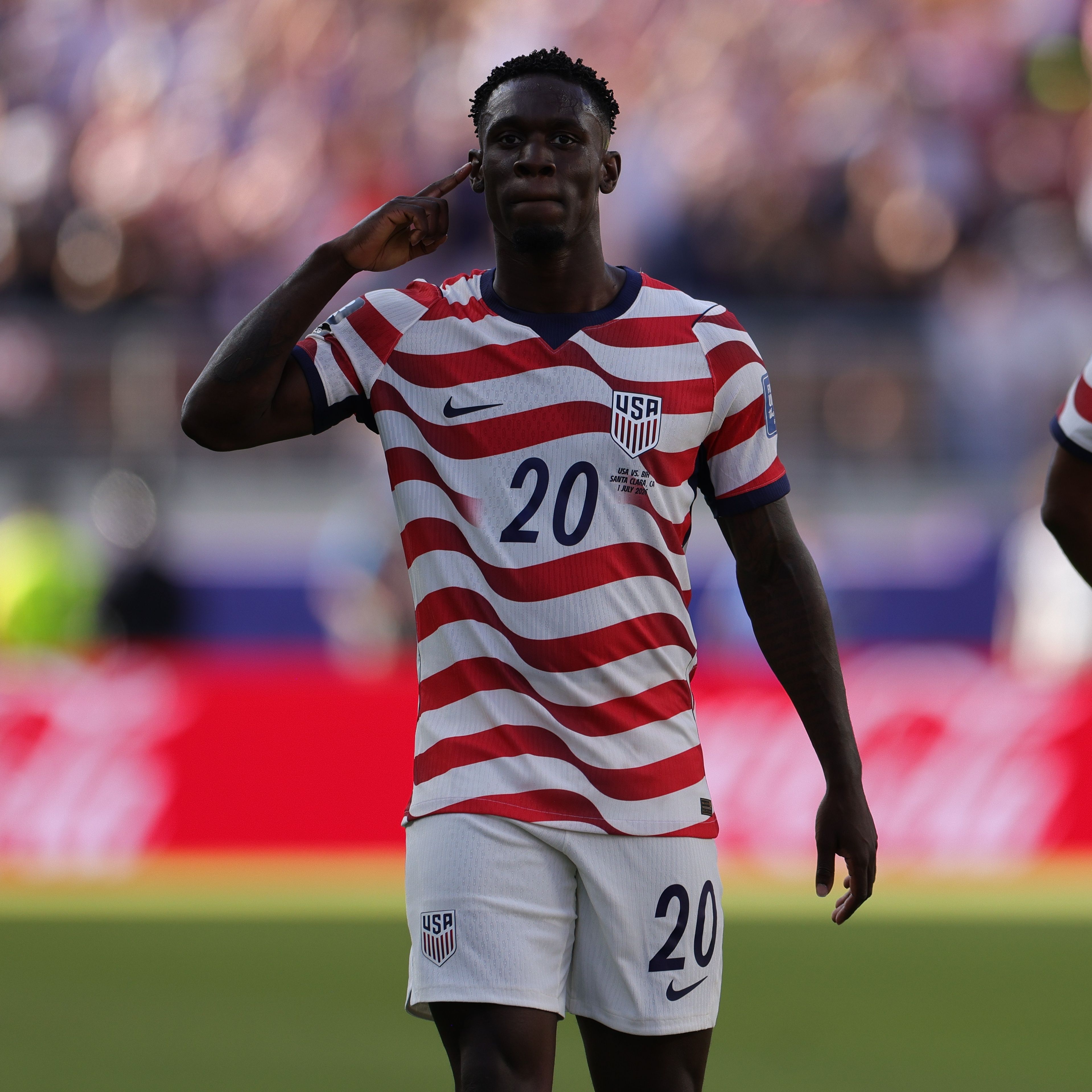 USMNT players celebrate after defeating Bosnia and Herzegovina 2-0 in the World Cup Round of 32 in Santa Clara on July 1, 2026