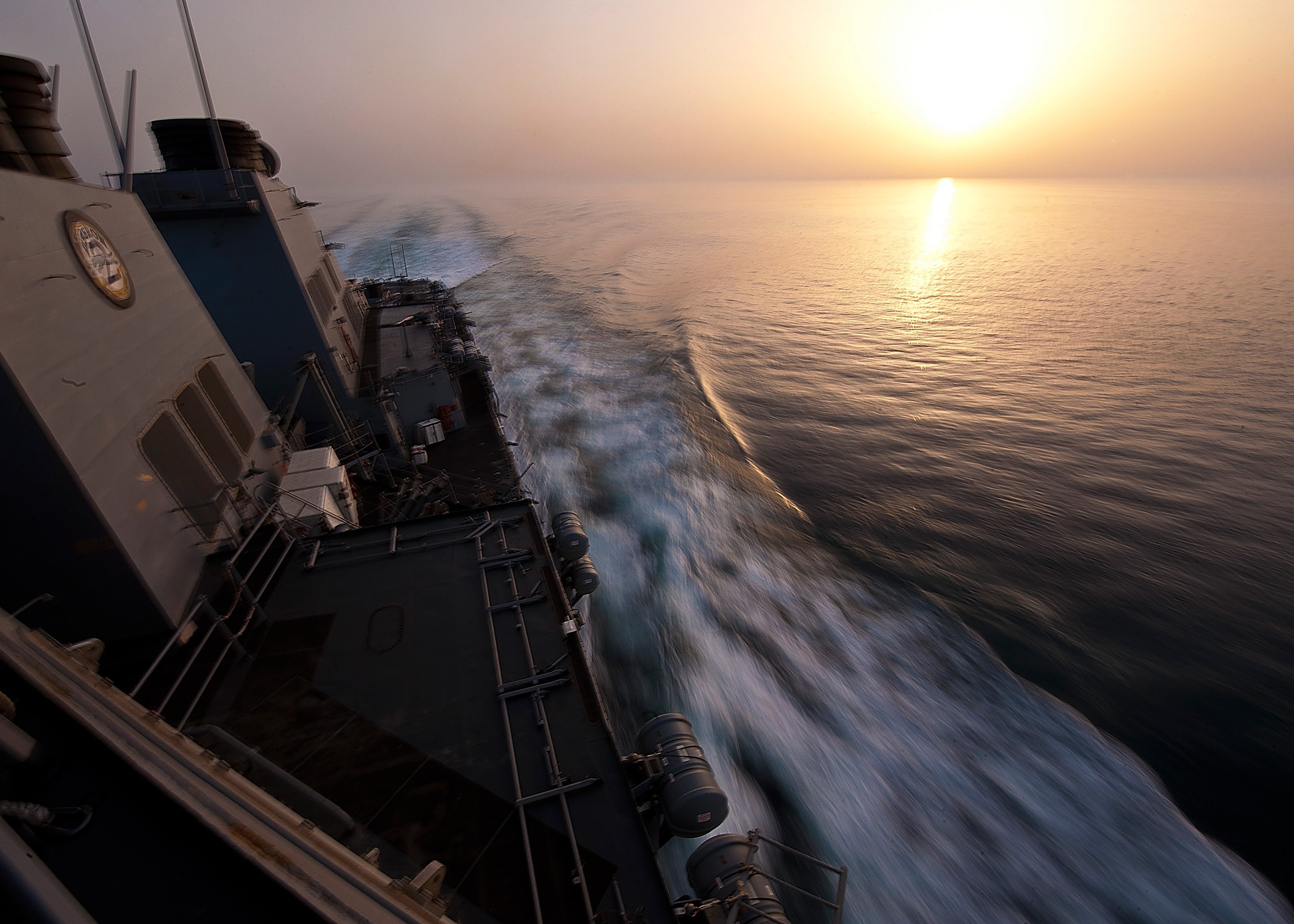 USS Porter guided-missile destroyer transiting the Strait of Hormuz, a flashpoint in the US-Iran confrontation