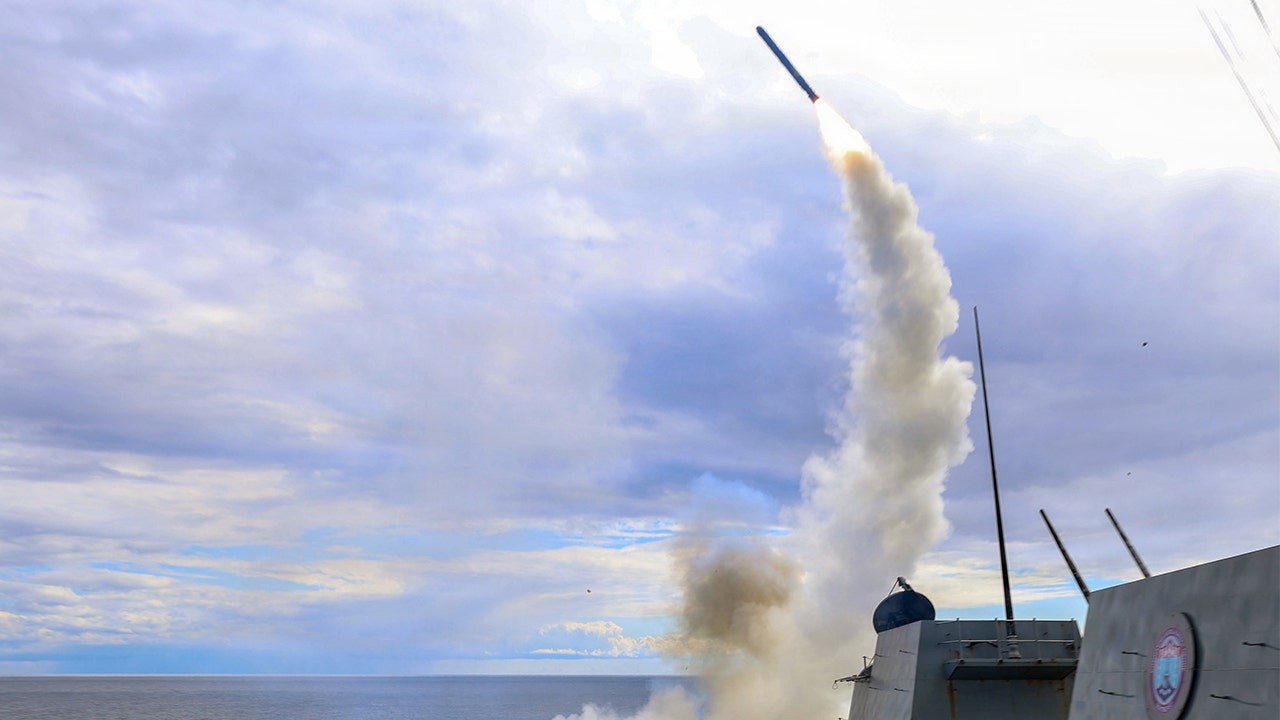 USS Thomas Hudner Arleigh Burke-class guided-missile destroyer fires a Tomahawk missile in support of Operation Epic Fury against Iran