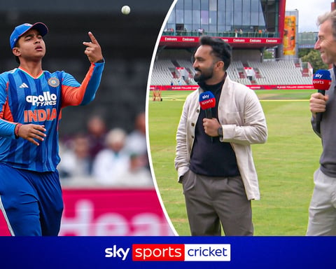 Vaibhav Sooryavanshi batting on his India T20I debut at Old Trafford Manchester July 4 2026
