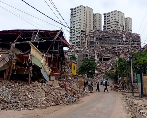 Scenes of destruction in Catia La Mar Venezuela 18 days after the June 24 2026 earthquake killing over 4300 people