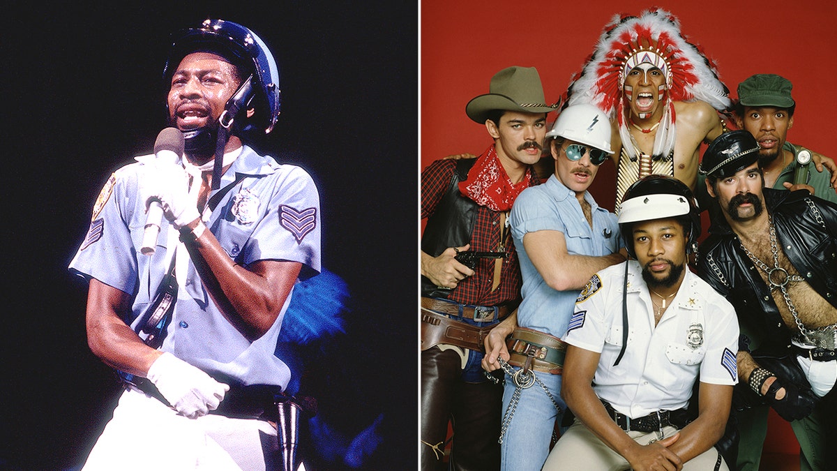 Victor Willis performs onstage during a Village People concert at Chicago Stadium