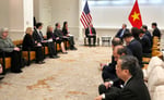 US Secretary of State Marco Rubio meets Vietnam's Foreign Minister Le Hoai Trung at the ASEAN summit in Manila