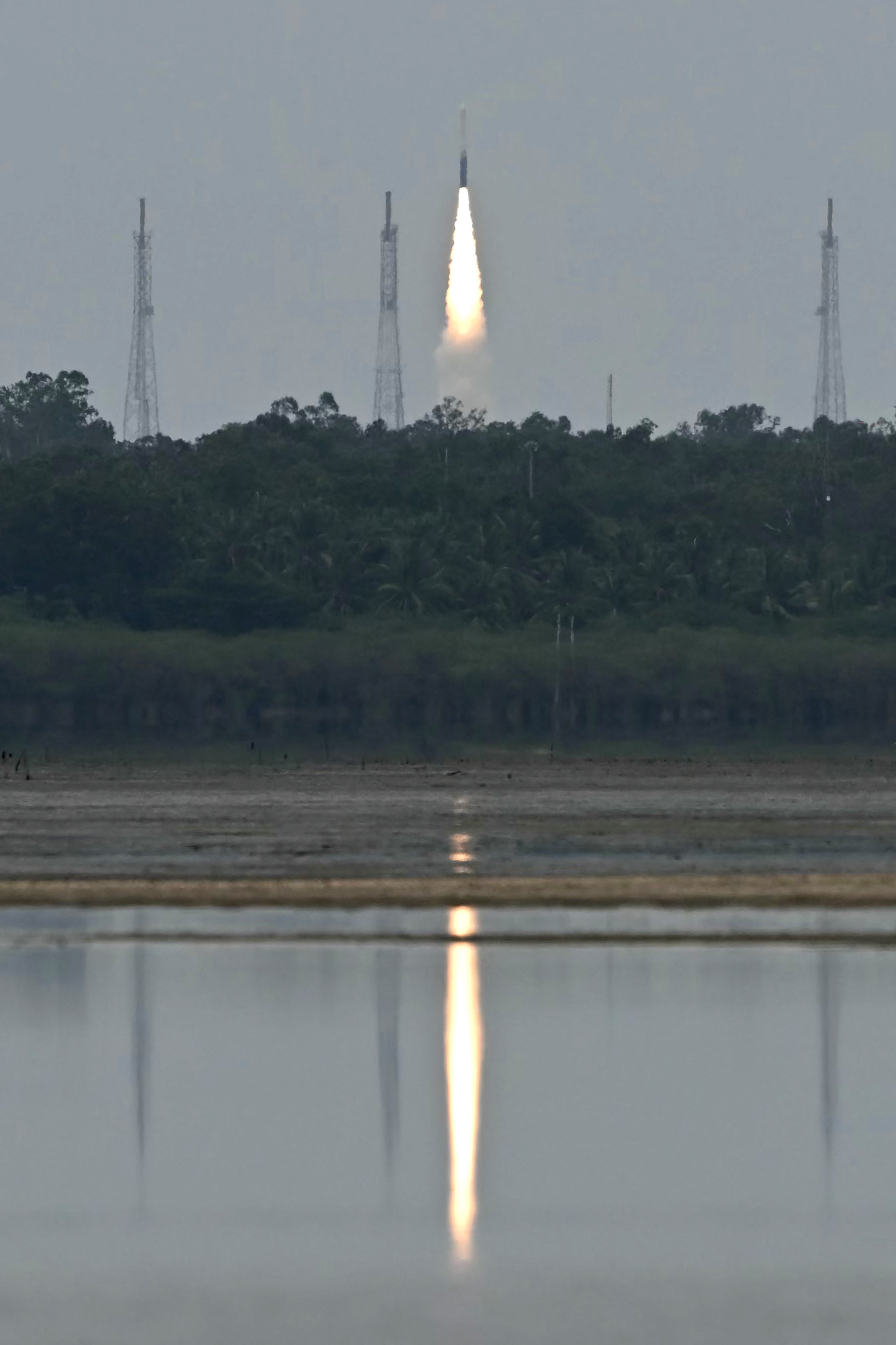 India's Skyroot Aerospace orbital rocket Vikram-1 blasts off from Satish Dhawan Space Centre in Sriharikota, Andhra Pradesh, on July 18, 2026