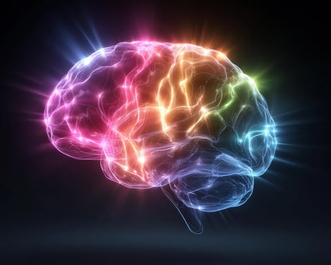 Illustration of neural brain network connectivity and vitamin C effect on gray matter in older adults