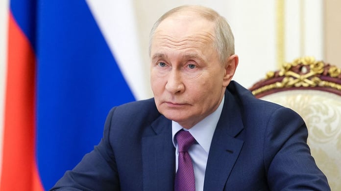 Russian President Vladimir Putin as the US Senate advances sweeping new sanctions against Russia