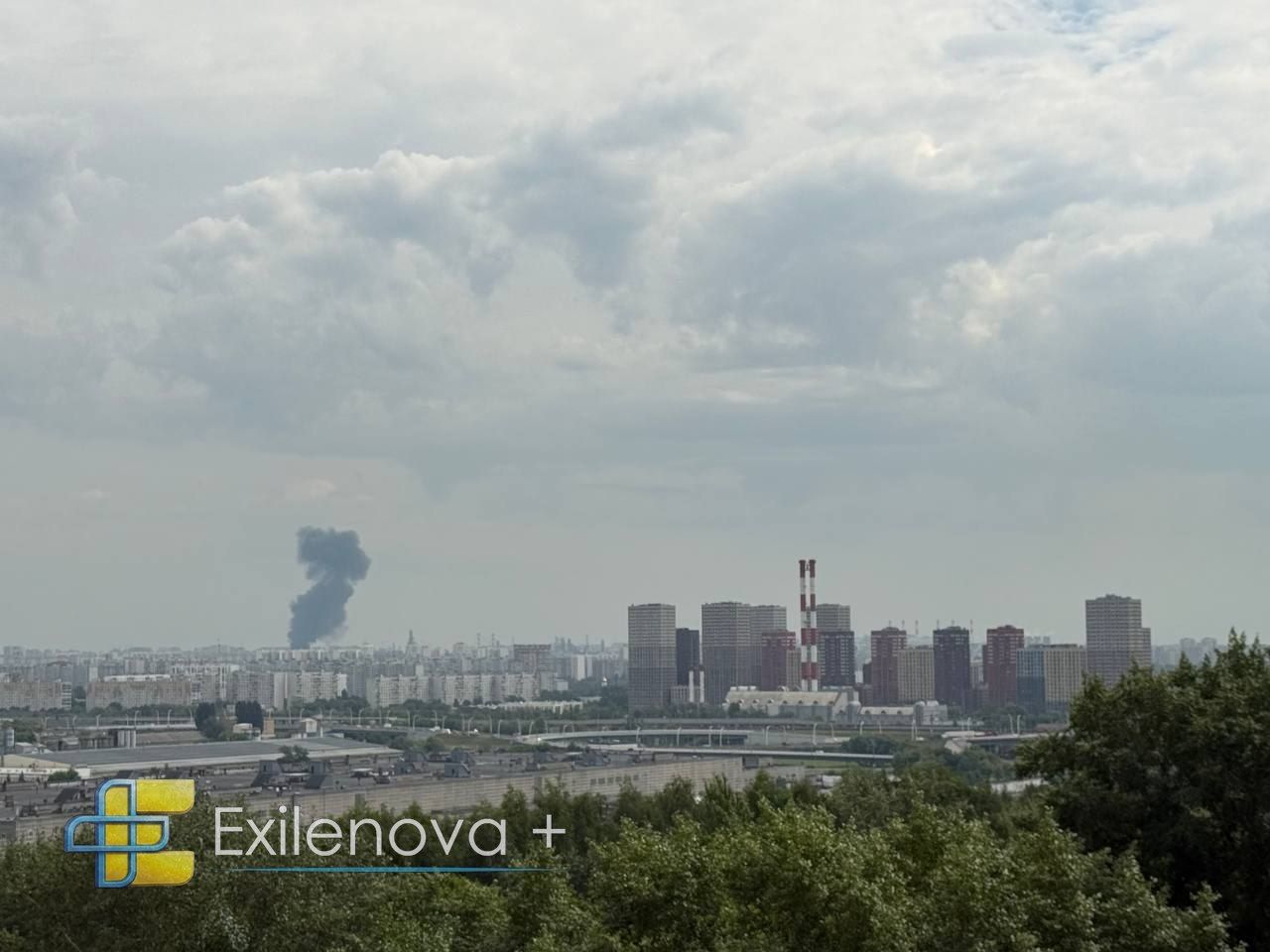 Damage and debris in Vyshneve suburb after Russian missile strikes hit an illegally stored weapons depot near residential buildings in Kyiv on July 6 2026