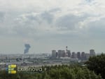 Damage and debris in Vyshneve suburb after Russian missile strikes hit an illegally stored weapons depot near residential buildings in Kyiv on July 6 2026