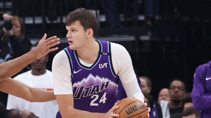 Walker Kessler of the Utah Jazz, now traded to the Los Angeles Lakers