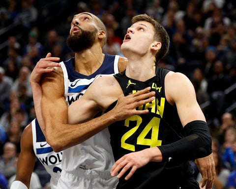Walker Kessler of the Utah Jazz, acquired by the Los Angeles Lakers in a 130 million dollar sign-and-trade