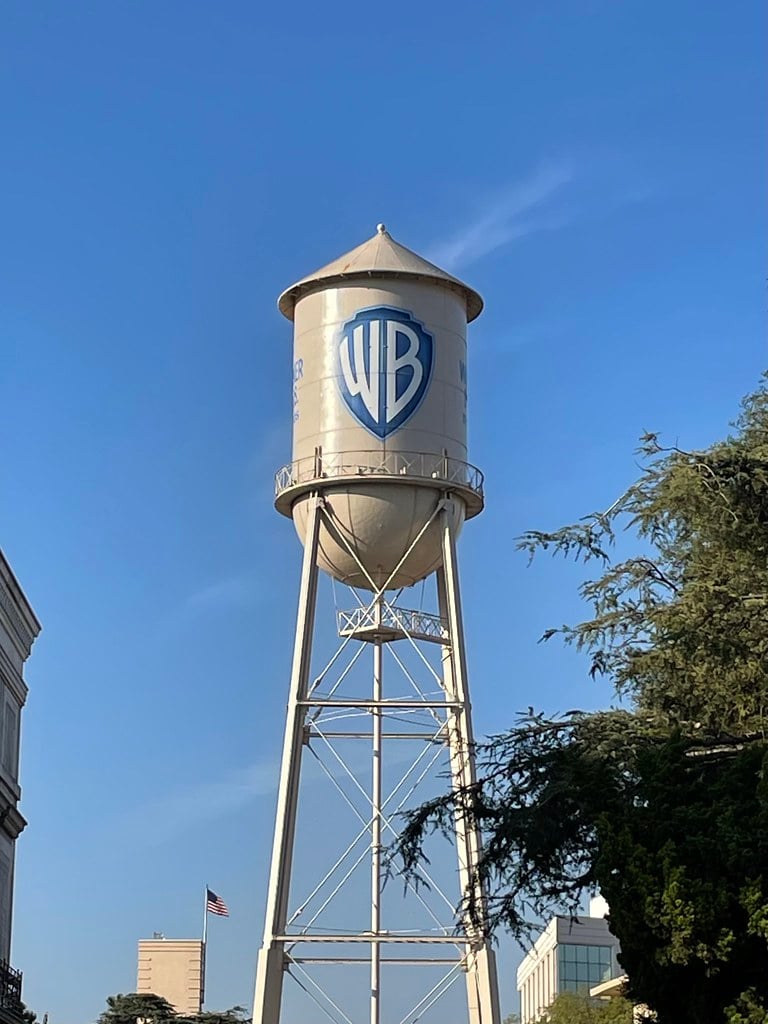 Warner Bros iconic water tower at Burbank studio lot