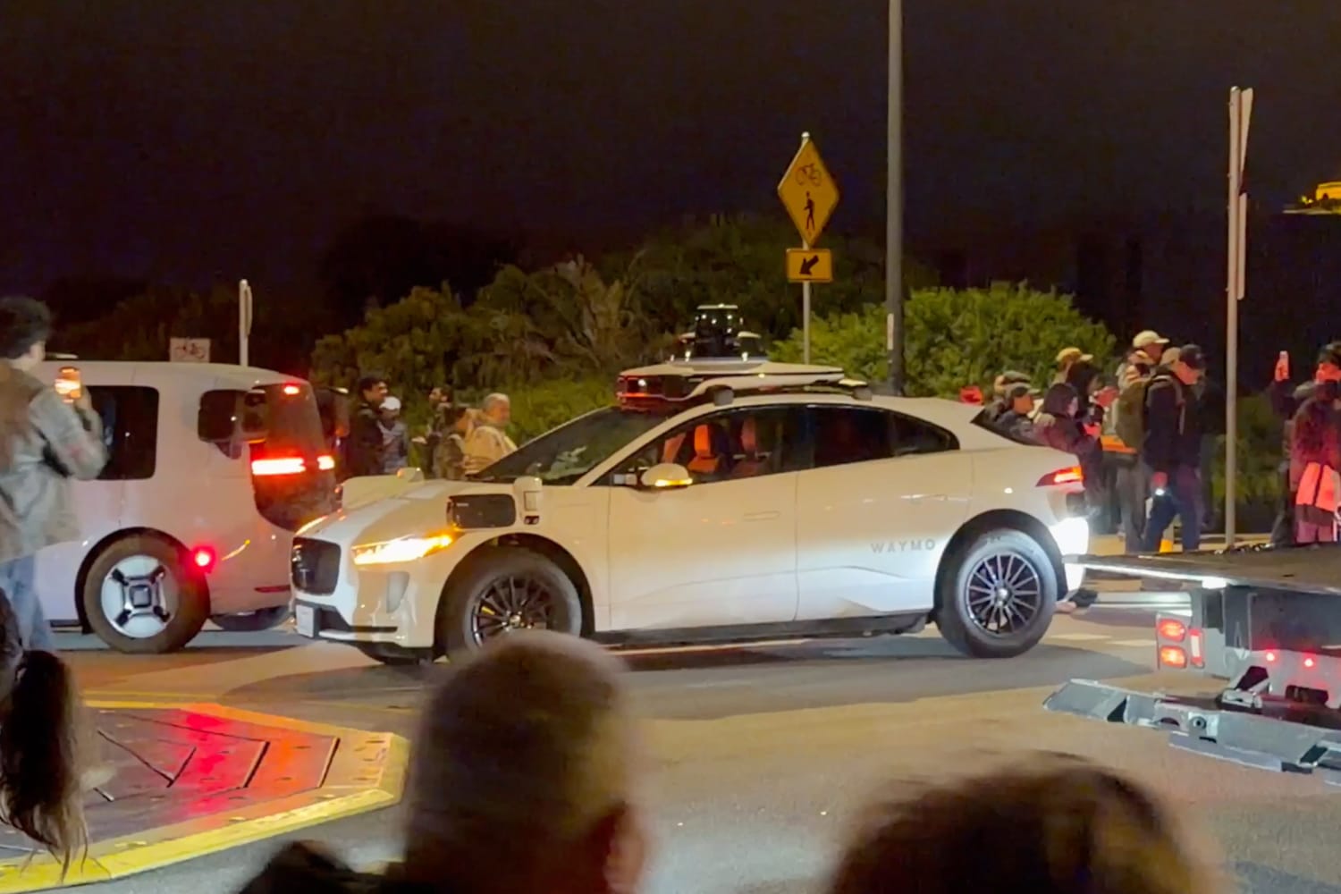 Waymo autonomous vehicles stranded in San Francisco's Presidio district after Fourth of July fireworks gridlock depleted their batteries