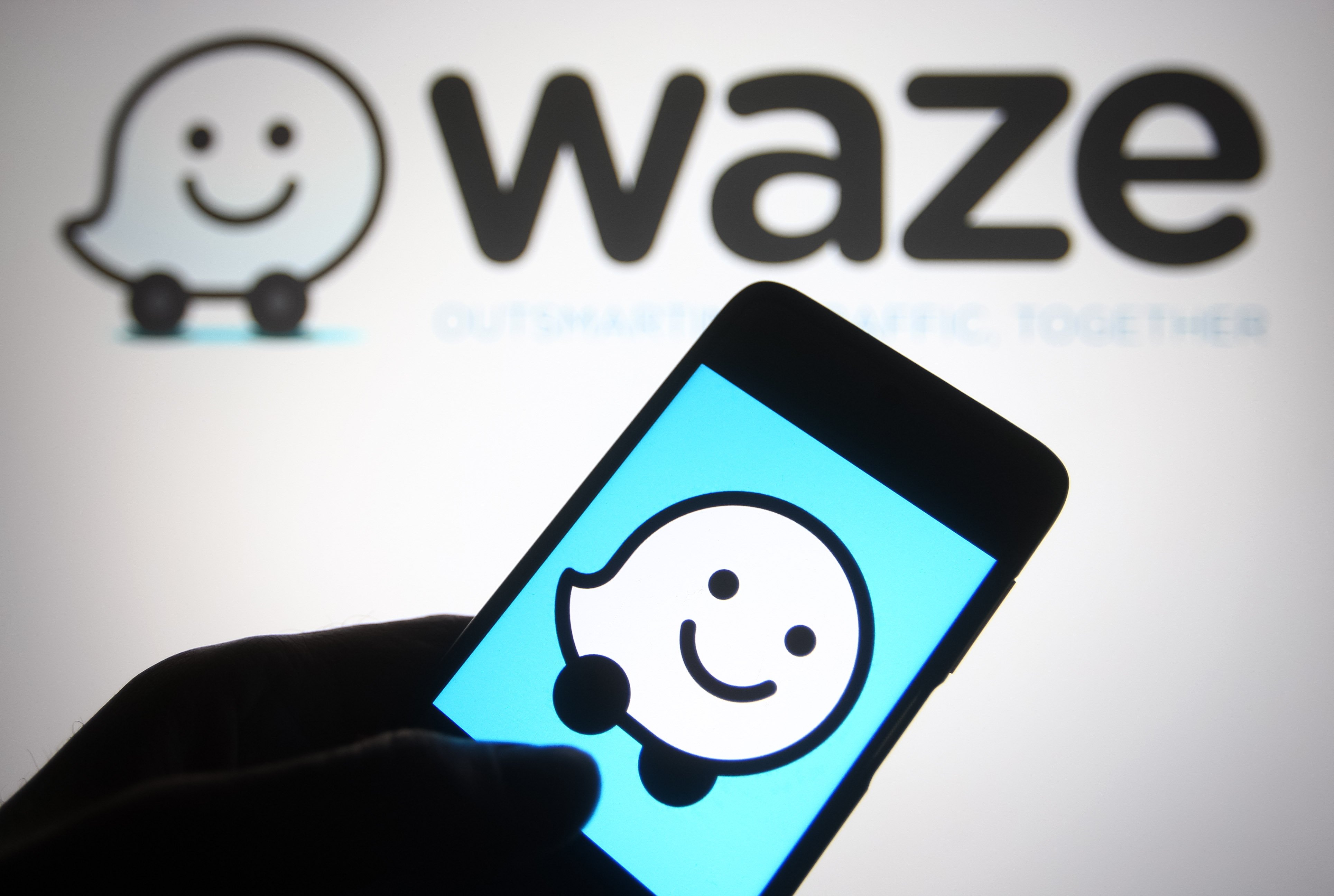 Waze navigation app displayed on a smartphone screen