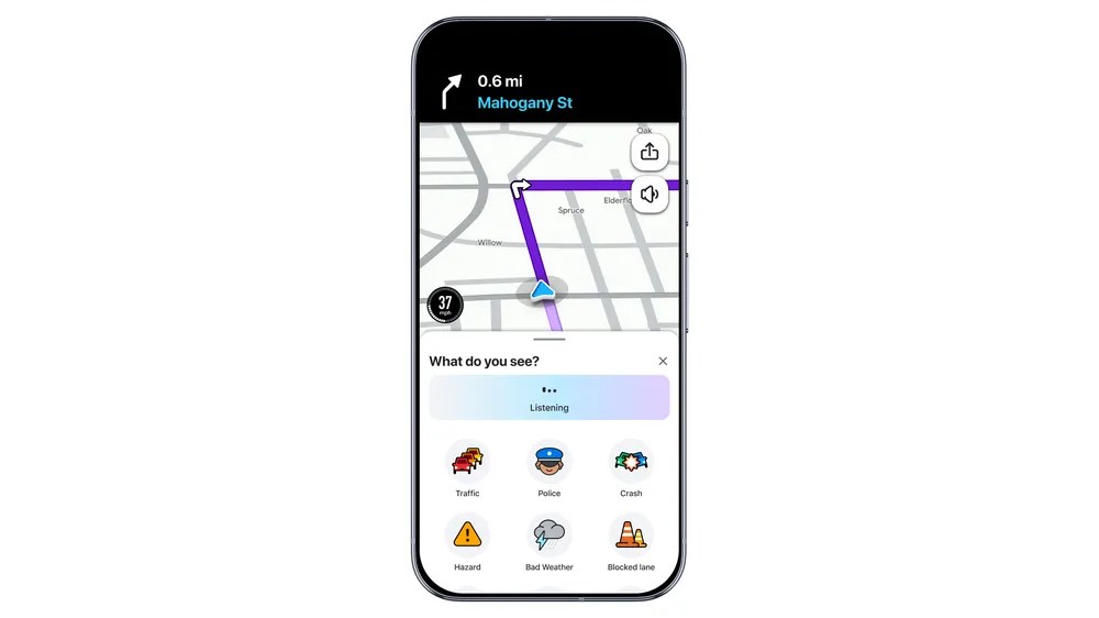 Waze app showing the new map mate personalized navigation feature