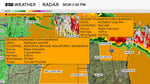 Radar showing severe thunderstorm complex tracking across Wisconsin during the July 27 2026 outbreak