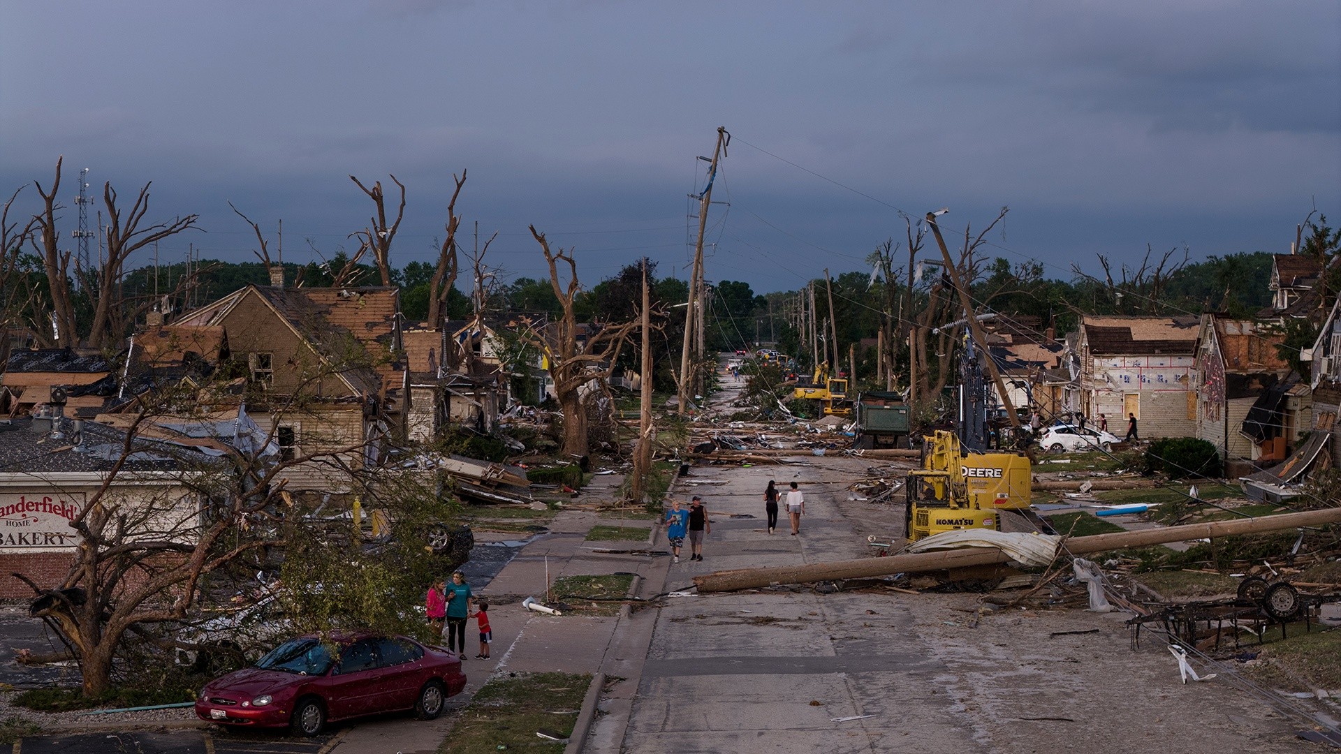 Storm damage from EF-3 tornado that struck Appleton and Menasha Wisconsin in July 2026