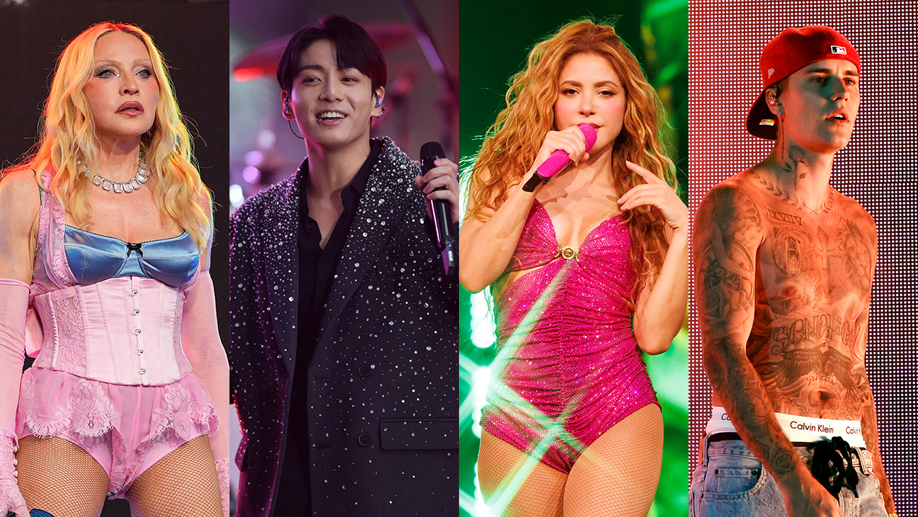 Madonna, BTS, Shakira and Justin Bieber perform at the 2026 World Cup Final halftime show at MetLife Stadium