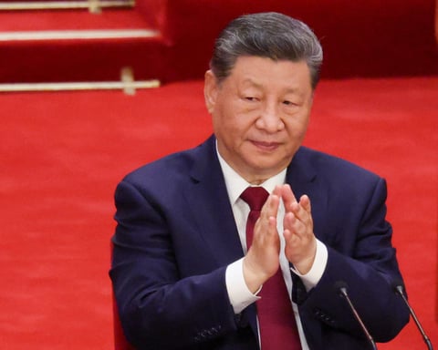 Xi Jinping addresses Communist Party of China members at the Great Hall of the People on the 105th founding anniversary of the CPC