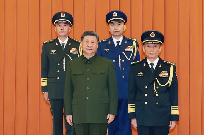 Xi Jinping presiding over military promotion ceremony in Beijing July 2026 presenting orders to PLA generals