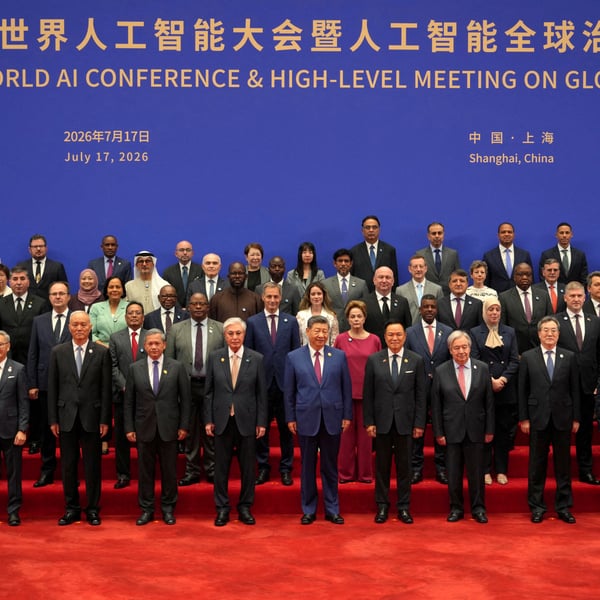 Chinese President Xi Jinping at the opening ceremony of the World AI Conference in Shanghai, July 17, 2026