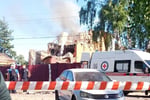Damage to a home in Yegoryevsk in the Moscow region following a Ukrainian drone attack overnight
