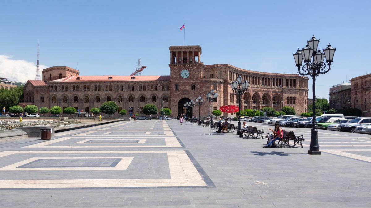 The Government House of Armenia on Republic Square in Yerevan