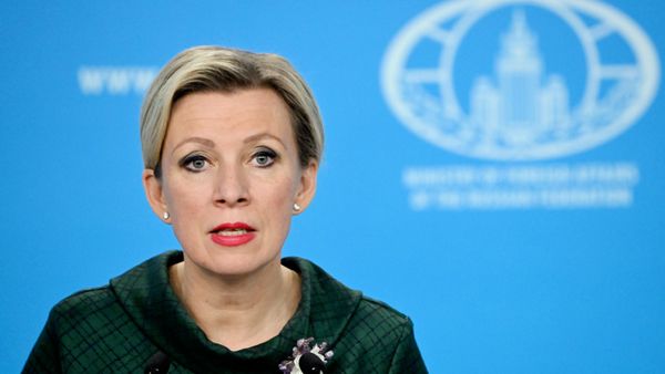 Russian Foreign Ministry spokeswoman Maria Zakharova speaks at a briefing in Moscow after Konstantinovka capture announcement