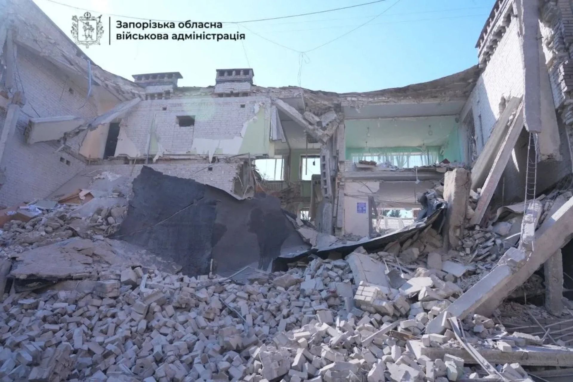 Damaged residential building in Zaporizhzhia after Russian guided aerial bomb strike