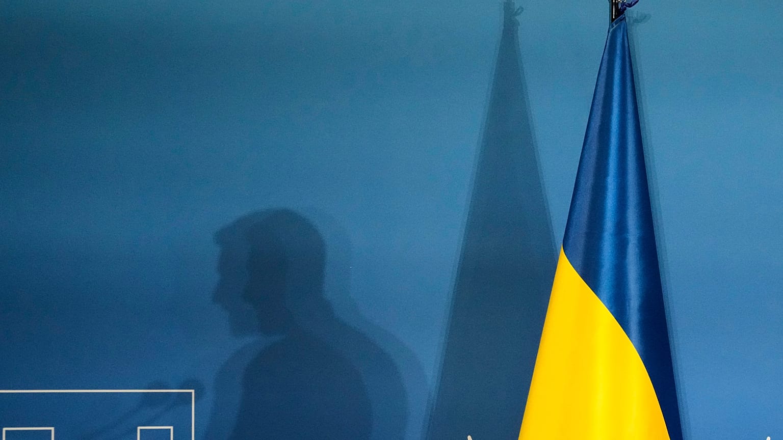 Volodymyr Zelenskyy at a press conference as Kyiv street protests demand the removal of commander-in-chief Syrskyi