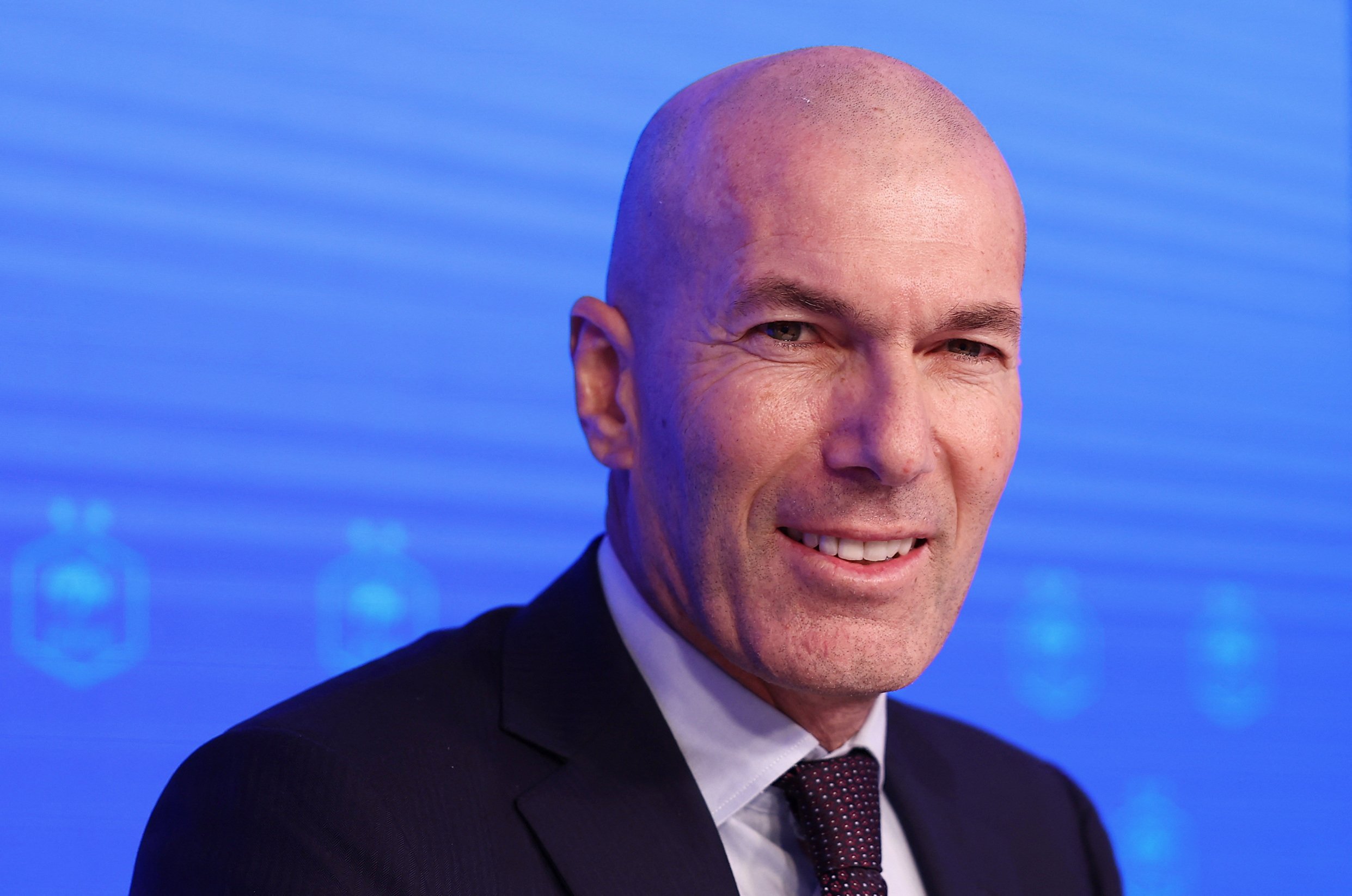 Zinedine Zidane at the French Football Federation press conference after being confirmed as France head coach