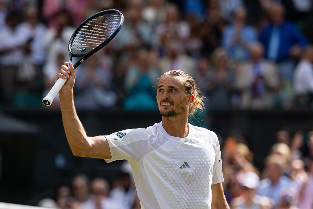 Alexander Zverev celebrates after defeating British wildcard Arthur Fery to reach the Wimbledon final