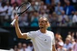 Alexander Zverev celebrates after defeating British wildcard Arthur Fery to reach the Wimbledon final