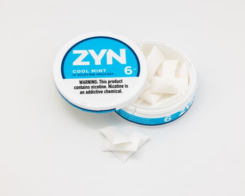 A can of Zyn nicotine pouches in Cool Mint flavor, one of the products now authorized for a modified risk claim