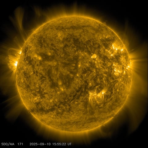 The full disc of the Sun imaged by NASA's Solar Dynamics Observatory