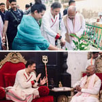 Former President Ram Nath Kovind visits Vaijayanti Ashram in Vrindavan, plants sapling with Shri Pundrik Goswami Ji Maharaj