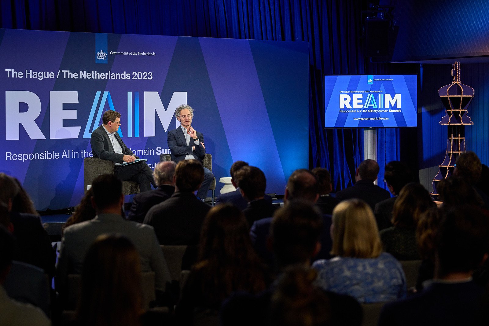 Palantir CEO Alex Karp interviewed at REAIM military AI conference in The Hague Netherlands