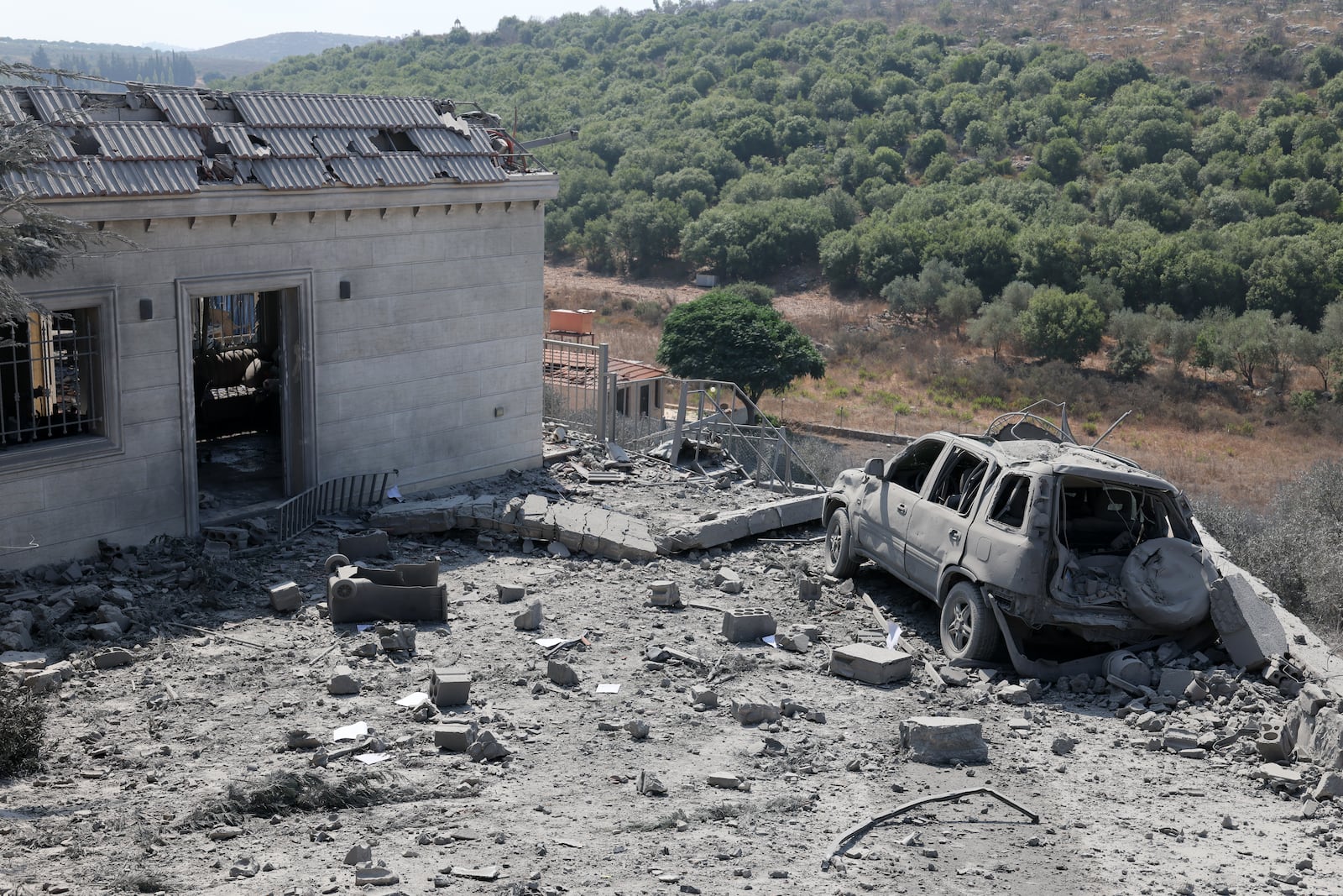 A home in the southern Lebanese village of Ansar damaged by the Israeli strike on August 15, 2026