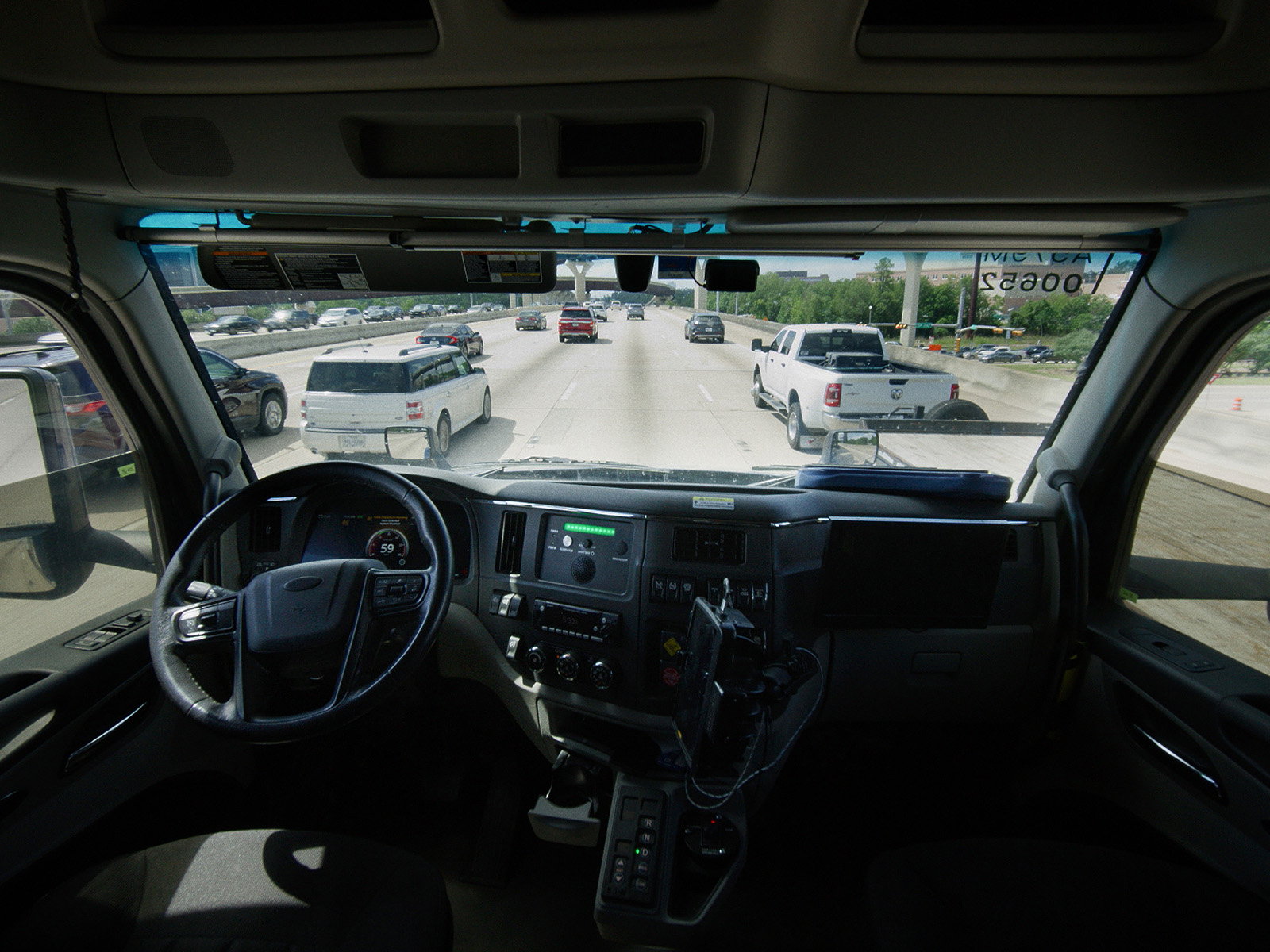Aurora Innovation autonomous semi-truck on California highway after receiving DMV testing permit