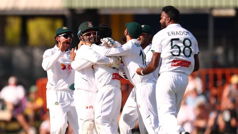 Action from the Australia vs Bangladesh first Test match at Marrara Stadium in Darwin, August 2026