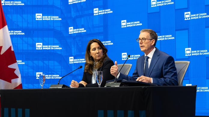 Bank of Canada Governor Tiff Macklem and Senior Deputy Governor Carolyn Rogers at the July 2026 Monetary Policy Report press conference in Ottawa
