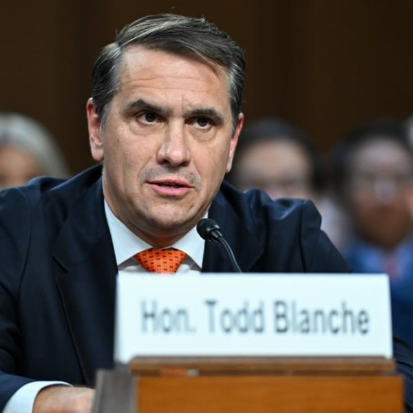 Acting Attorney General Todd Blanche testifies at his Senate Judiciary Committee confirmation hearing July 2026