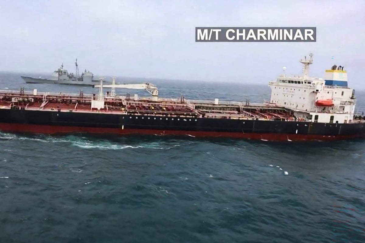 Oil tanker M/T Charminar at sea amid Iran war energy disruptions affecting BP North Sea oil sale