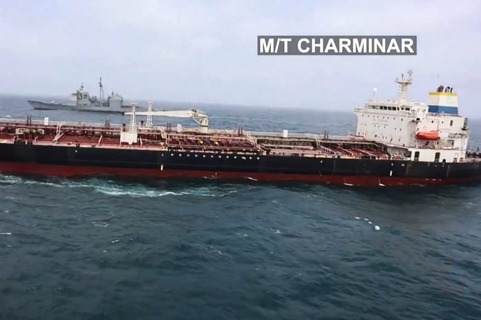 Oil tanker M/T Charminar at sea amid Iran war energy disruptions affecting BP North Sea oil sale
