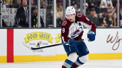 Cale Makar skates for the Colorado Avalanche during the 2026 Stanley Cup Playoffs Western Conference Final against the Vegas Golden Knights