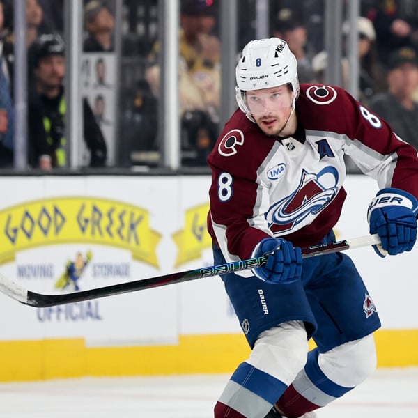 Cale Makar skates for the Colorado Avalanche during the 2026 Stanley Cup Playoffs Western Conference Final against the Vegas Golden Knights